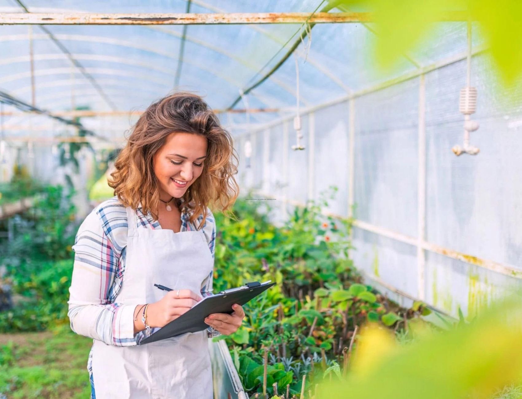 Teeltmedewerker aan het werk in de tuinbouw